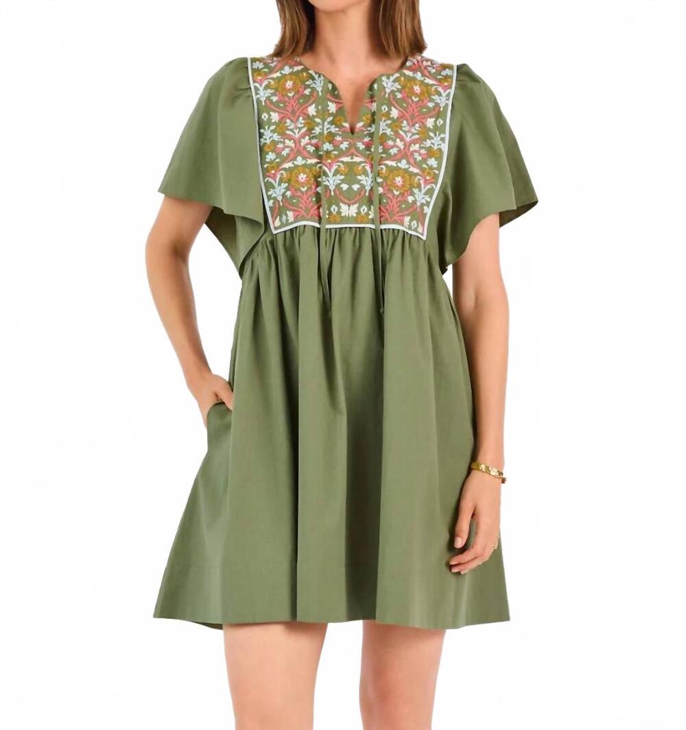 NEW MARY SQUARE piper mini dress in olive